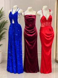 Vestido longo de veludo