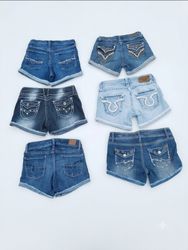 Y2K Rhinestone & Studded Pocket Denim Shorts Lot (..