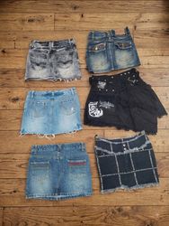 Vintage Y2K / Cyber Grunge Denim Skirt Collection ..