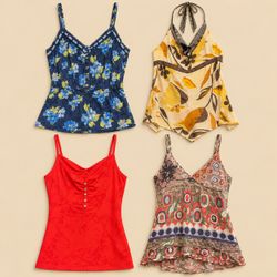Y2K Boho Floral & Printed Cotton Camisoles