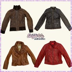 90’s/Y2K Cool Girl Leather Structured/Biker Jacket..
