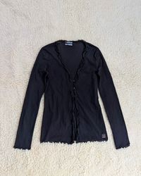 Y2K Dark Color Mesh Long Sleeve blouses