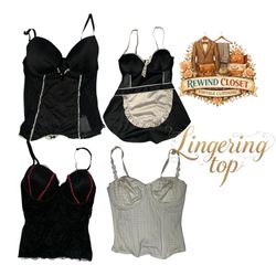 Y2K Vintage Lingerie Tops & Corset Camis Collectio..