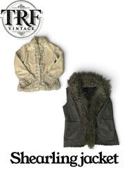 #215 shearling coat and vest