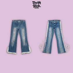 Y2K Front & Back Detail Flare Jeans
