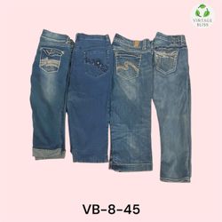 Y2K Vintage Denim Embroidered Capri Wholesale Bund..