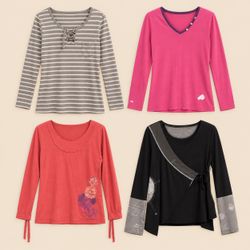 Y2K Color Pop Long-Sleeve Tops