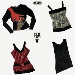 Y2K Black Gothic Mix Tops (AA-1605)