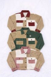 CR2048 Upcycled Two-Tone Utility Cropped Jacket