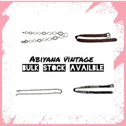 Y2K Belts Bundle - Silver Chain Link, Brown Braide..