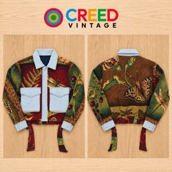 CR2265 UPCYCLED TAPESTRY CROP UTILITY JACKET
