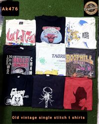 Old vintage single stitch t shirts 80s 90s old sty..