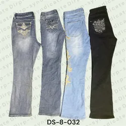 Jeans a zampa d'elefante ricamati Y2K – Denim a vi..