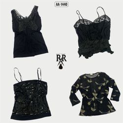 Y2k Black Gothic Mix Tops (AA-1440)