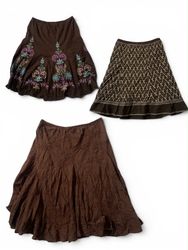Vintage Women’s Boho Embroidered Midi Skirts Mix |..