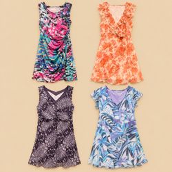 Y2K Vibrant Abstract & Tropical Print Dresses