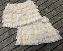 Upcycled Lace Ruffle Micro Mini Skirt