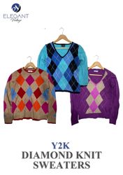 Y2K Diamond Knit Sweaters - EV0097