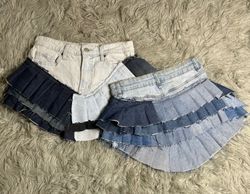 Upcycled Y2K Multi Layered Pleated Mini Skirts