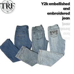 #153 Y2K embroidered and embellished jeans