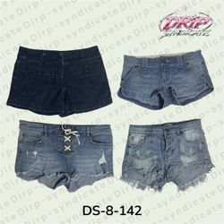 Y2K Denim Mini Shorts – Low Rise Vintage Style (DS..
