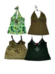 Y2K {BEADED}-{LACE TRIM}-{ FLORAL} CAMI TOPS|V-T79..