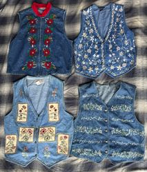 Denim embroidered waistcoat 22 pieces