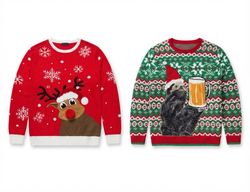 (FV-2426)     Vintage Christmas Ugly Sweaters – Wh..