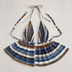 Upcycled Linen Halter Top