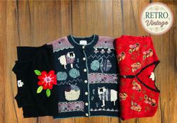 Vintage Embroidered Knit Sweater |E|