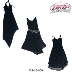 Vestidos de fiesta Y2K para mujer en negro (DS-10-..