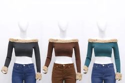 CR2068 Upcycled Snow Bunny Fur-Trim Top
