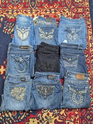 Y2K Embellished Rhinostone flared jeans