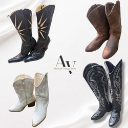 Western Leather-Style Boots 👢
