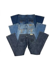 Vintage Y2K Women's Contrast Stitch Denim Jeans - ..