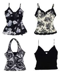 Y2K B/W Edit Cami Tops