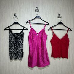 Y2k Mix Cami Lace Floral  Top (Y-22)