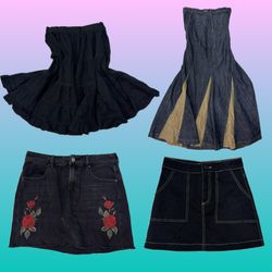 Y2K Fairy Grunge Denim Skirts (RSS-50)