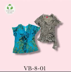 Y2K Mix Printed Poly Blouse Wholesale Bundle( VB-8..