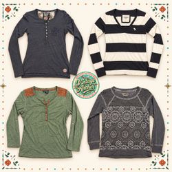Y2K Henley & Long Sleeve Tops Mix – Vintage Women’..