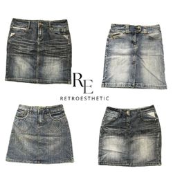 Y2K Paris Hilton Era Girl Denim Mini Skirt RE-3799