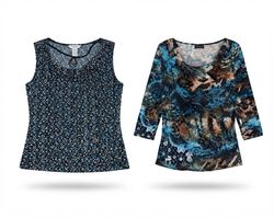(FV-2385)     Vintage Abstract Print Top – Y2K Wom..