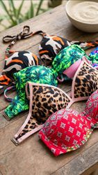 90s / Y2K Aesthetic Swimsuit Bra Tops (Camo, Anima..