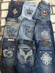 Jeans bootcut decorati Y2k donna