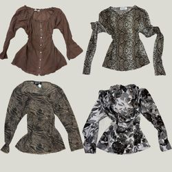 Y2K Printed Blouses (OFF-62)