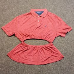 Upcycled Polo Half Sleeves Top & Skirts