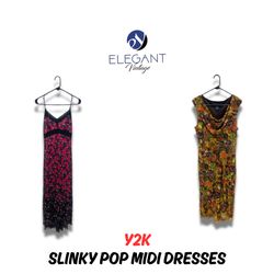 Y2K Slinky Pop Midi Dresses  - EV0803