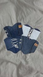 Upcycled Levi's Denim Lace-Up Top