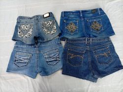 CR10603 Upcycled Y2K Mini Denim Shorts