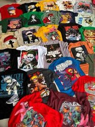 mix anime print t shirt